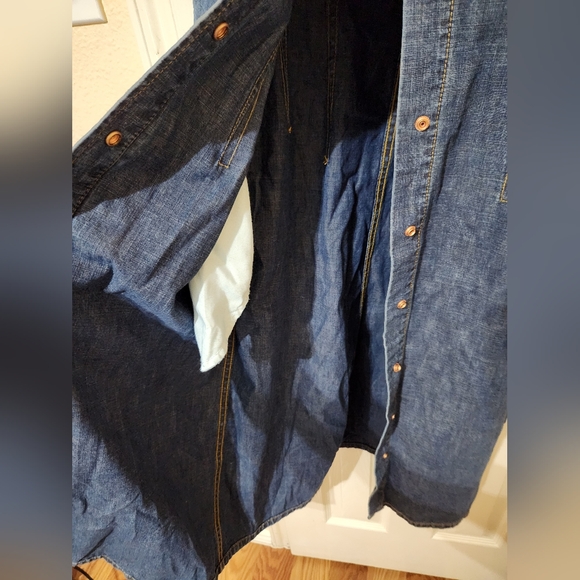 Tory Burch Denim Shirt Dress Blue NWT - Picture 9 of 12